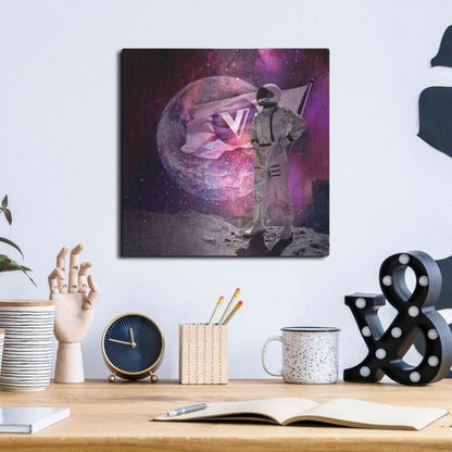 Luxe Metal Art 'Voyager to the Moon' by Epic Portfolio Metal Wall Art,12x12