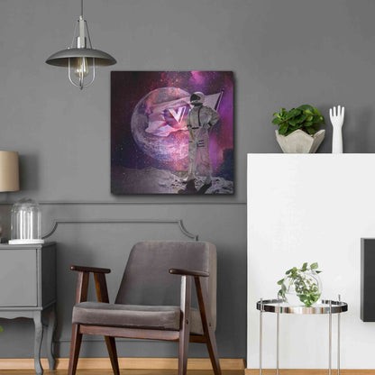 Luxe Metal Art 'Voyager to the Moon' by Epic Portfolio Metal Wall Art,24x24