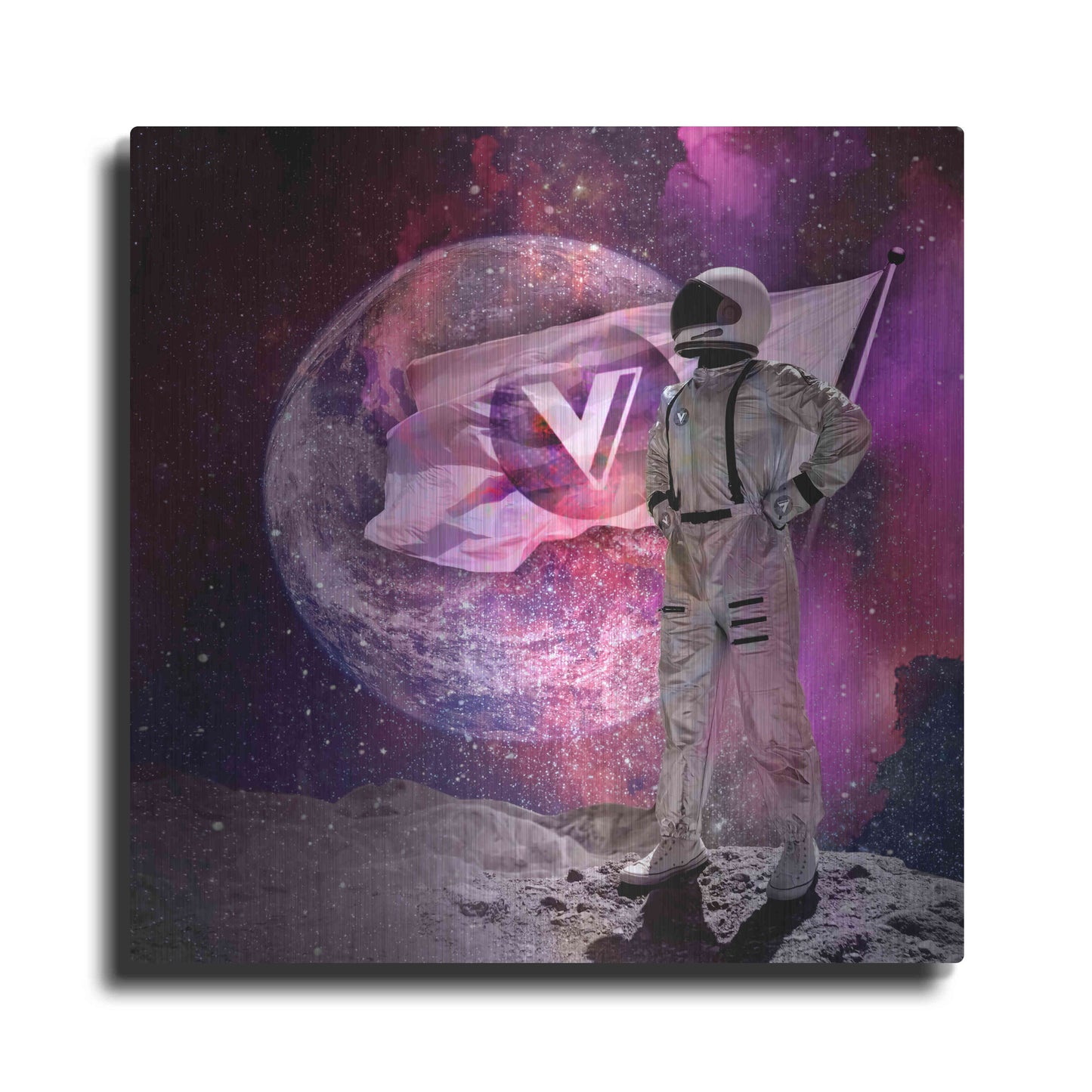 Luxe Metal Art 'Voyager to the Moon' by Epic Portfolio Metal Wall Art