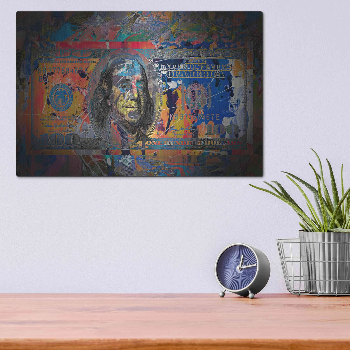 'Benjamin's Hundreds' by Valentyn Artemenko – Metal Wall Art, 16x12 room view