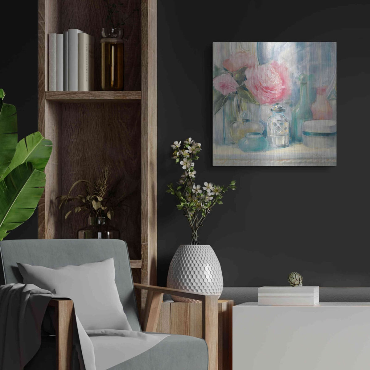 'Reflective Moment I' by Carol Rowan – Metal Wall Art, 24x24 room view