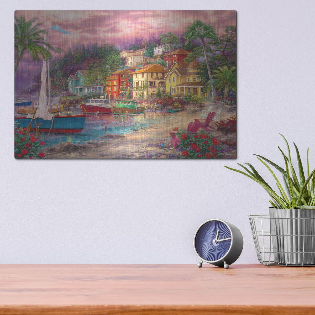 'On Golden Shores' by Chuck Pinson – Metal Wall Art, 16x12 room view