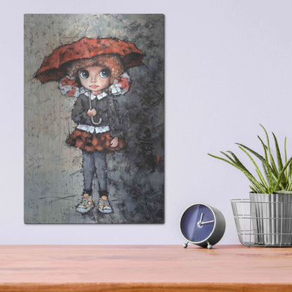 Luxe Metal Art 'Girl With Bows' by Alexander Gunin, Metal Wall Art,12x16