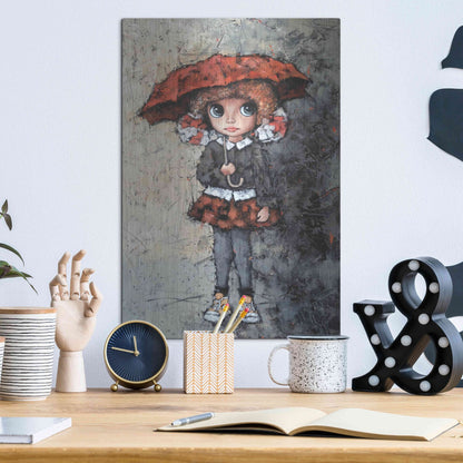 Luxe Metal Art 'Girl With Bows' by Alexander Gunin, Metal Wall Art,12x16