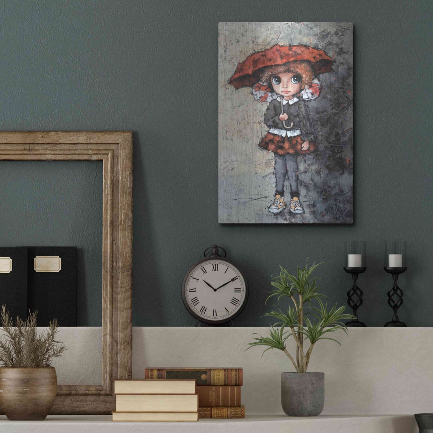 Luxe Metal Art 'Girl With Bows' by Alexander Gunin, Metal Wall Art,12x16