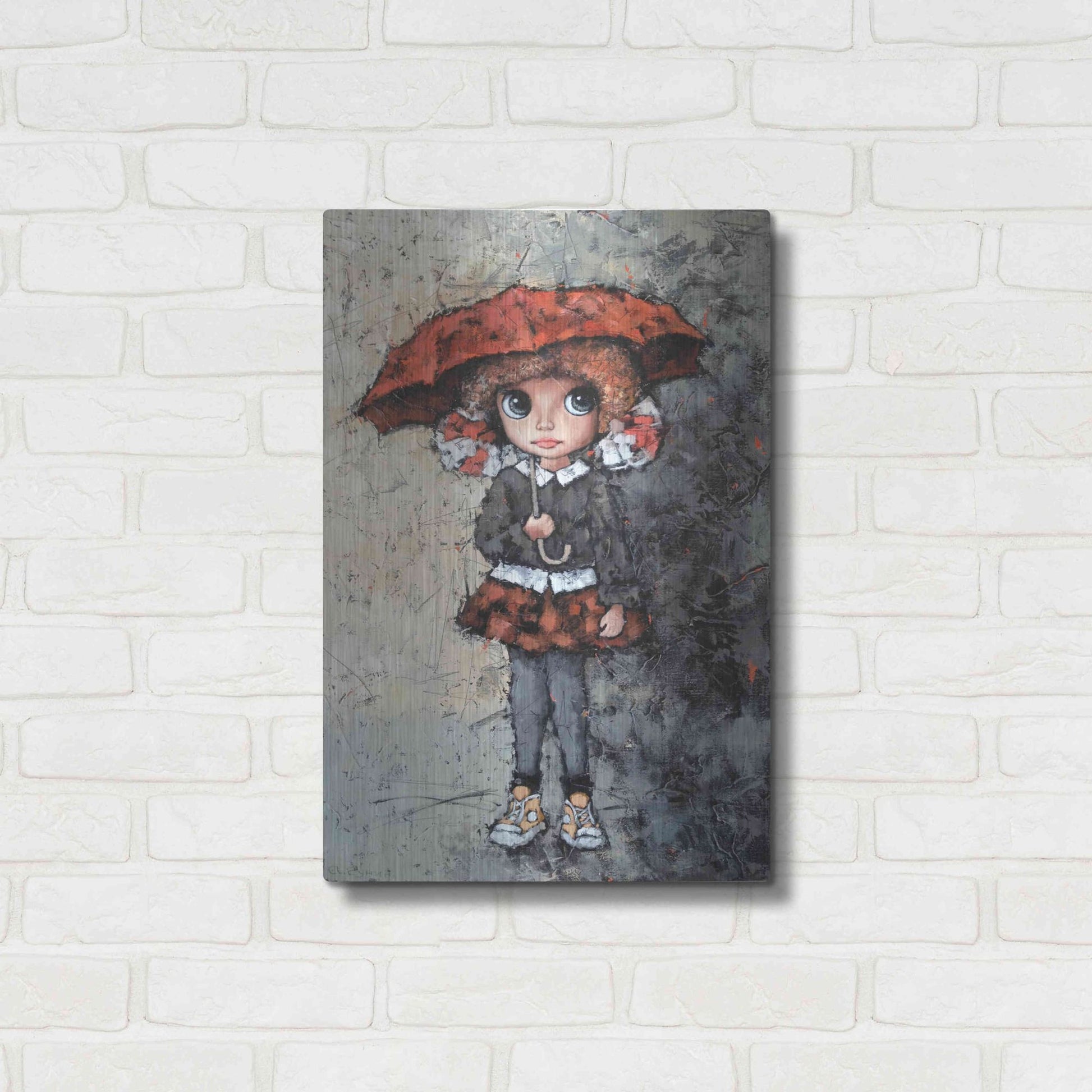 Luxe Metal Art 'Girl With Bows' by Alexander Gunin, Metal Wall Art,16x24