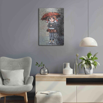 Luxe Metal Art 'Girl With Bows' by Alexander Gunin, Metal Wall Art,16x24