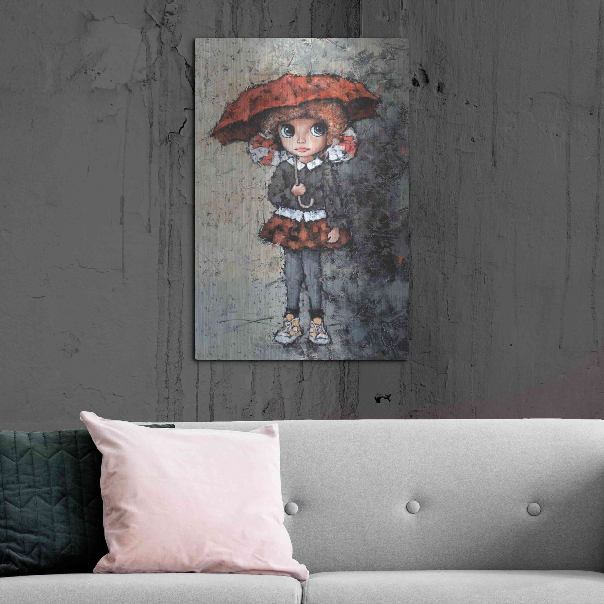 Luxe Metal Art 'Girl With Bows' by Alexander Gunin, Metal Wall Art,24x36