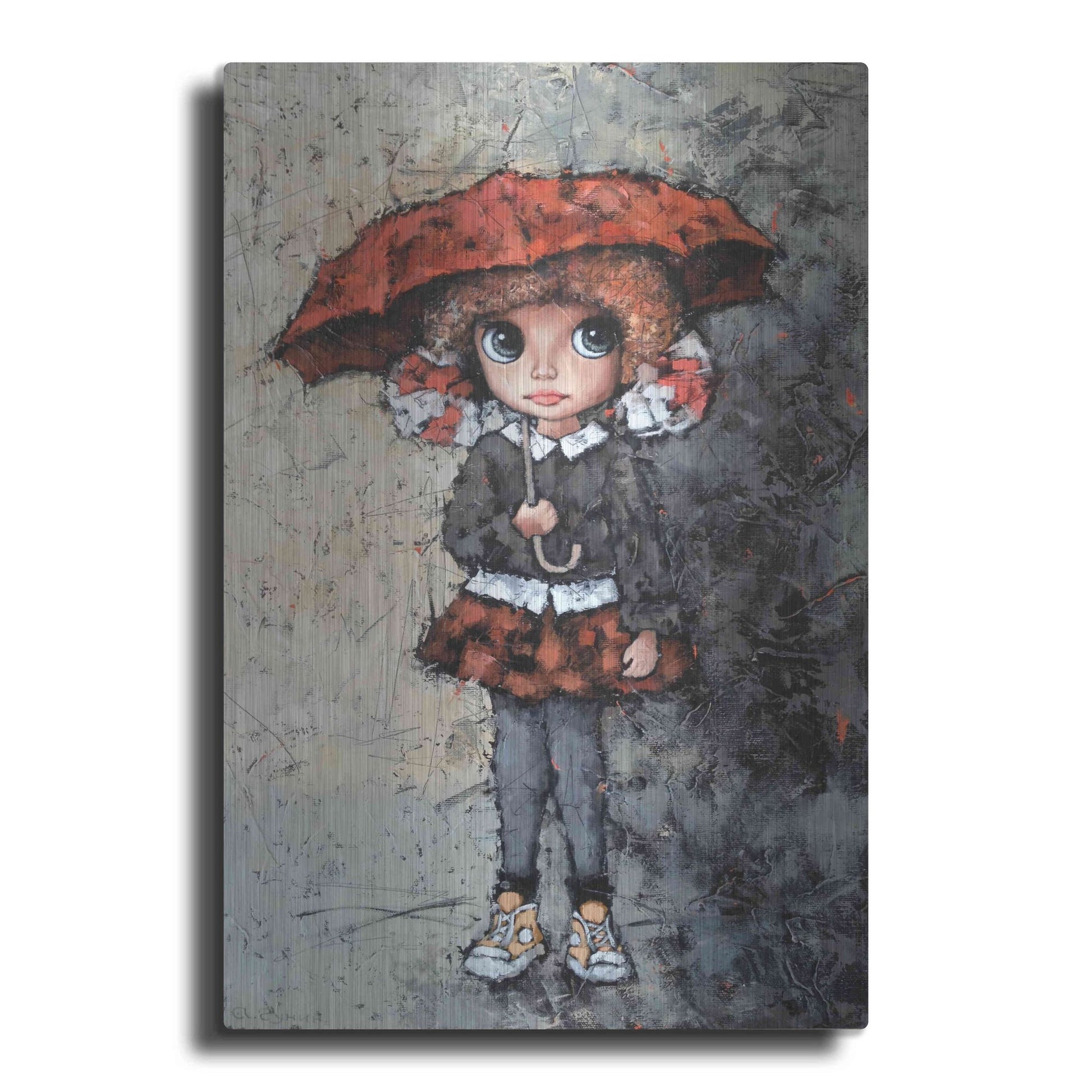 Luxe Metal Art 'Girl With Bows' by Alexander Gunin, Metal Wall Art