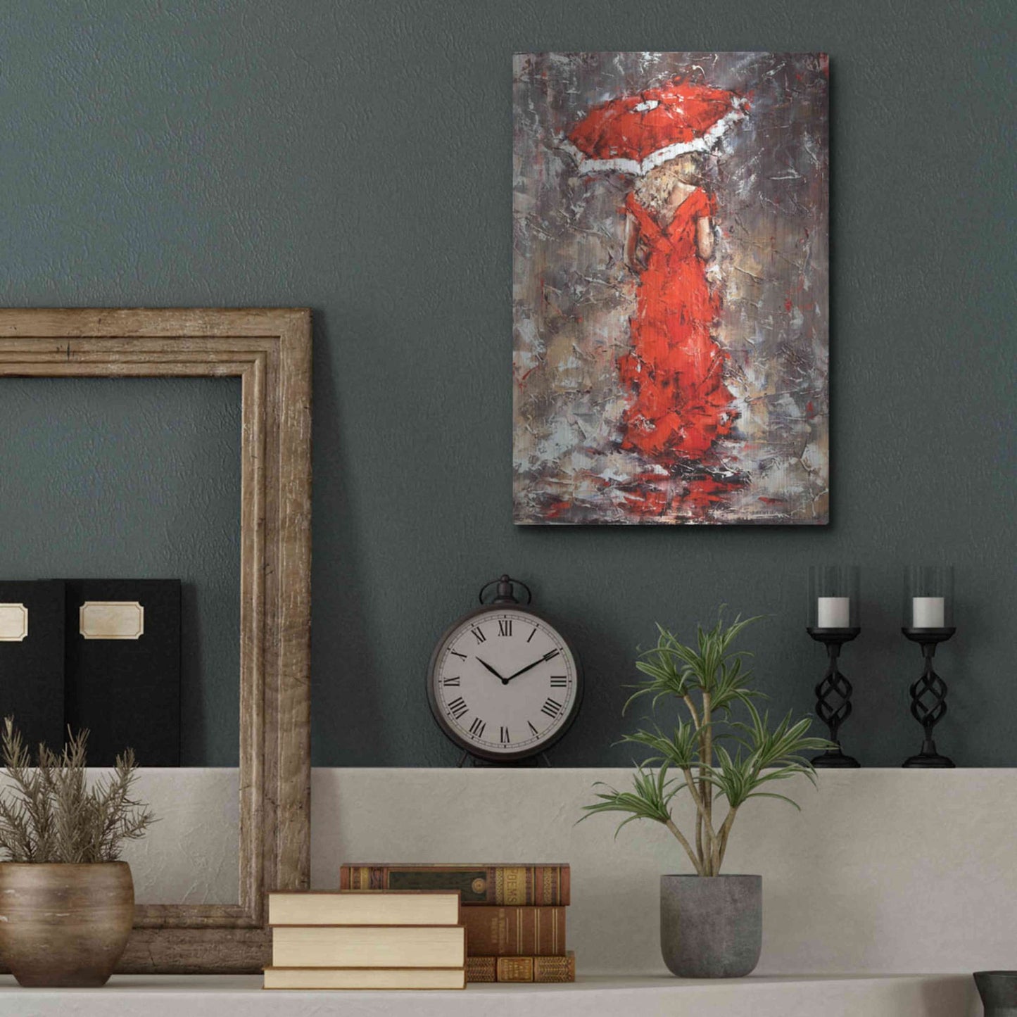 Luxe Metal Art 'Woman With Umbrella' by Alexander Gunin, Metal Wall Art,12x16