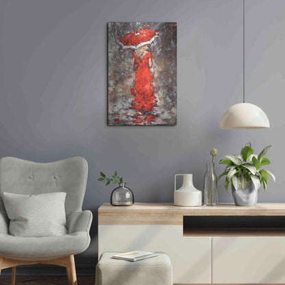 Luxe Metal Art 'Woman With Umbrella' by Alexander Gunin, Metal Wall Art,16x24