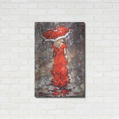 Luxe Metal Art 'Woman With Umbrella' by Alexander Gunin, Metal Wall Art,24x36