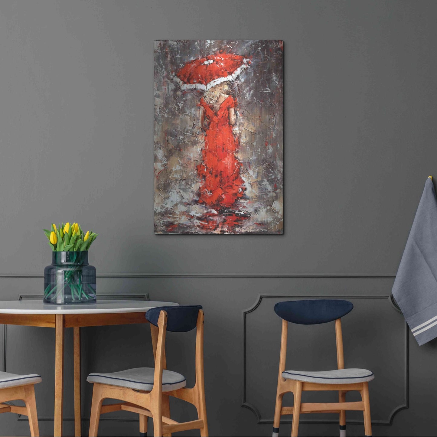 Luxe Metal Art 'Woman With Umbrella' by Alexander Gunin, Metal Wall Art,24x36