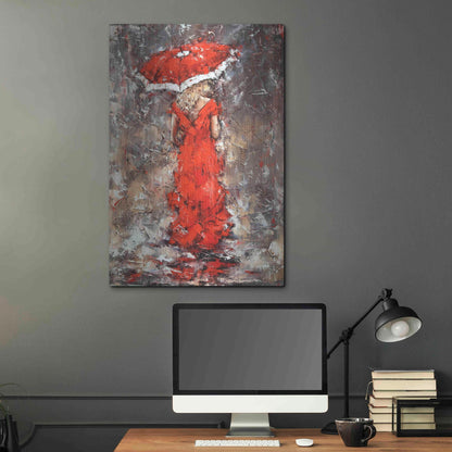 Luxe Metal Art 'Woman With Umbrella' by Alexander Gunin, Metal Wall Art,24x36