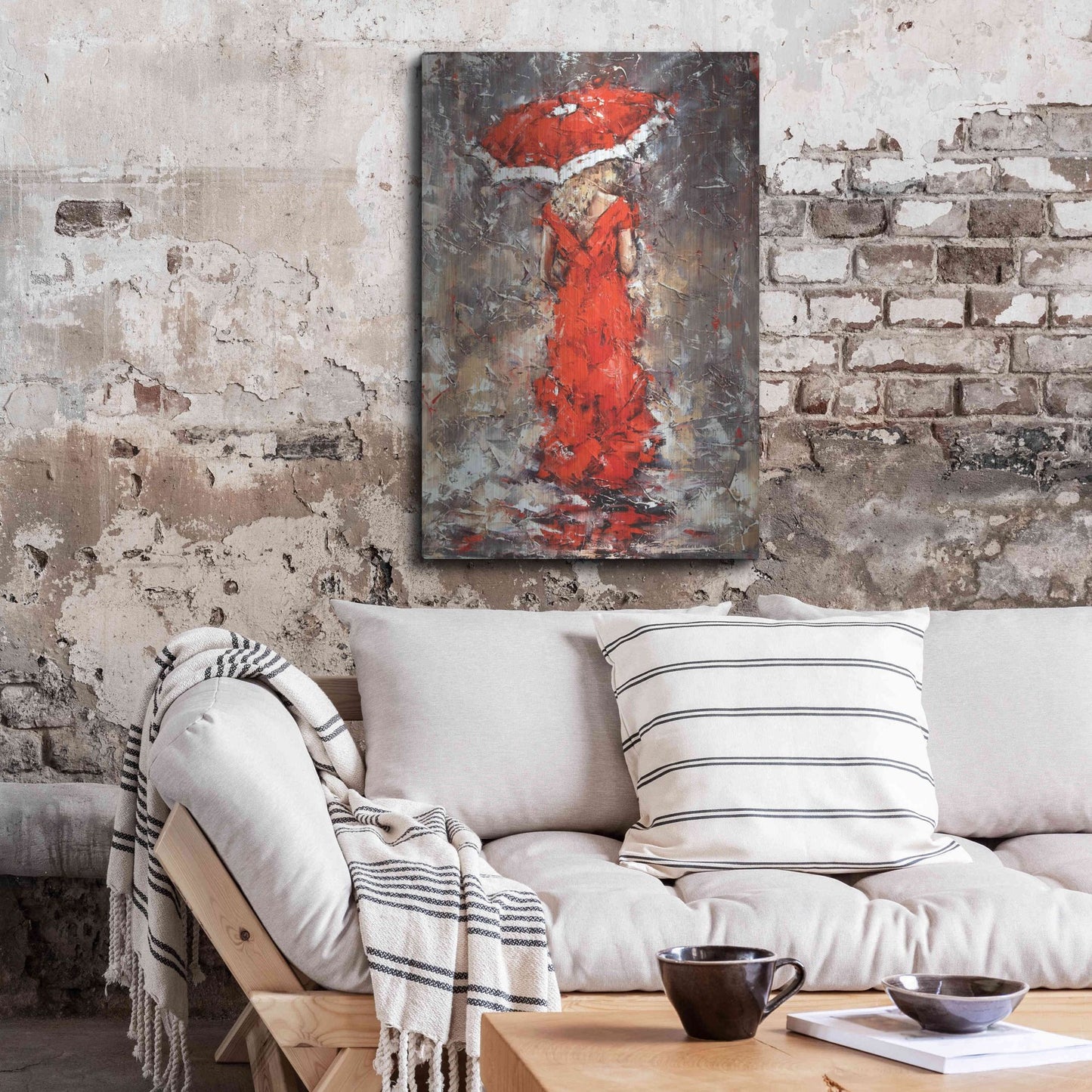 Luxe Metal Art 'Woman With Umbrella' by Alexander Gunin, Metal Wall Art,24x36