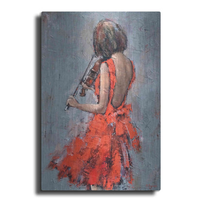 Luxe Metal Art 'Violinist in Red' by Alexander Gunin, Metal Wall Art