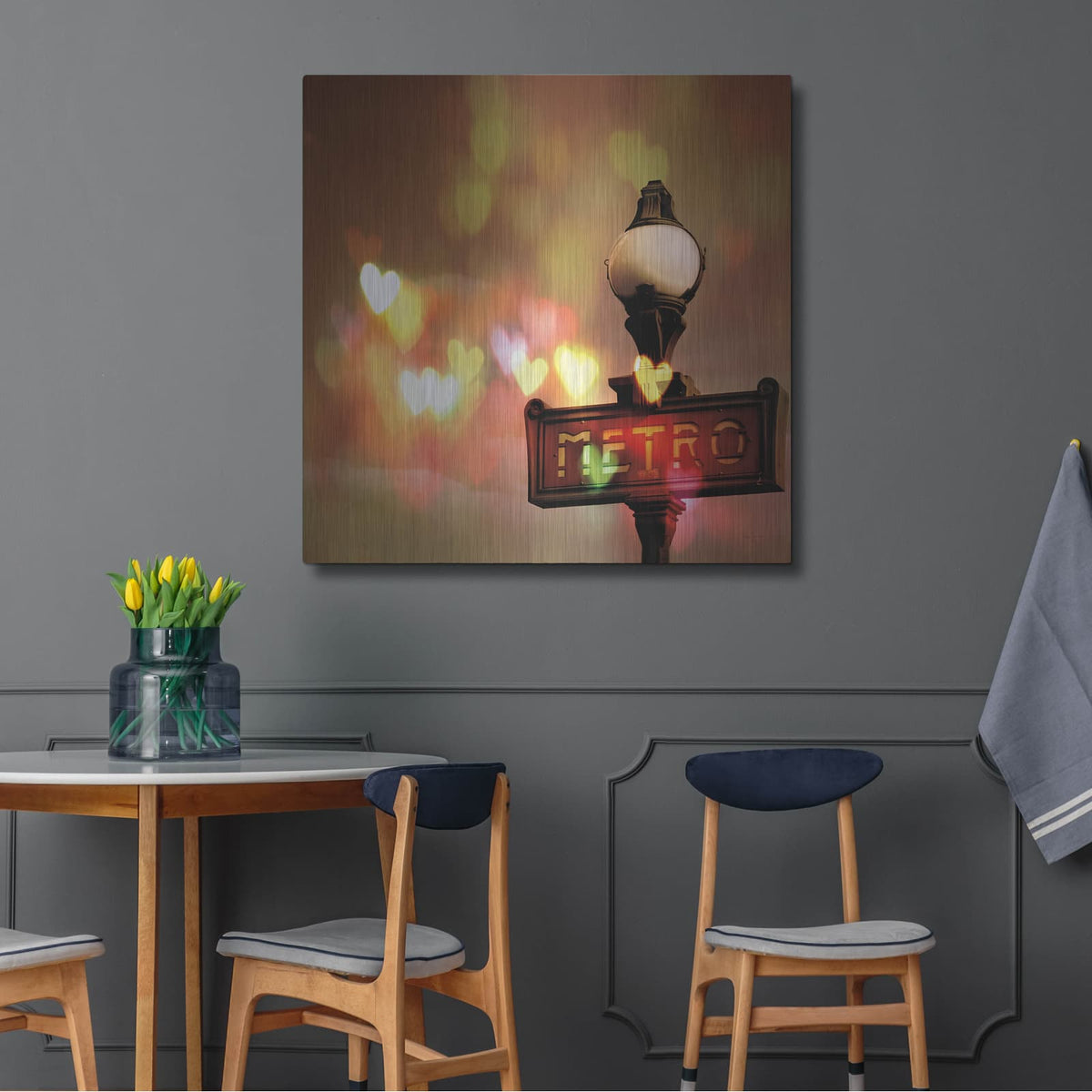 'Night Life Paris' by Keri Bevan – Metal Wall Art, 36x36 room view