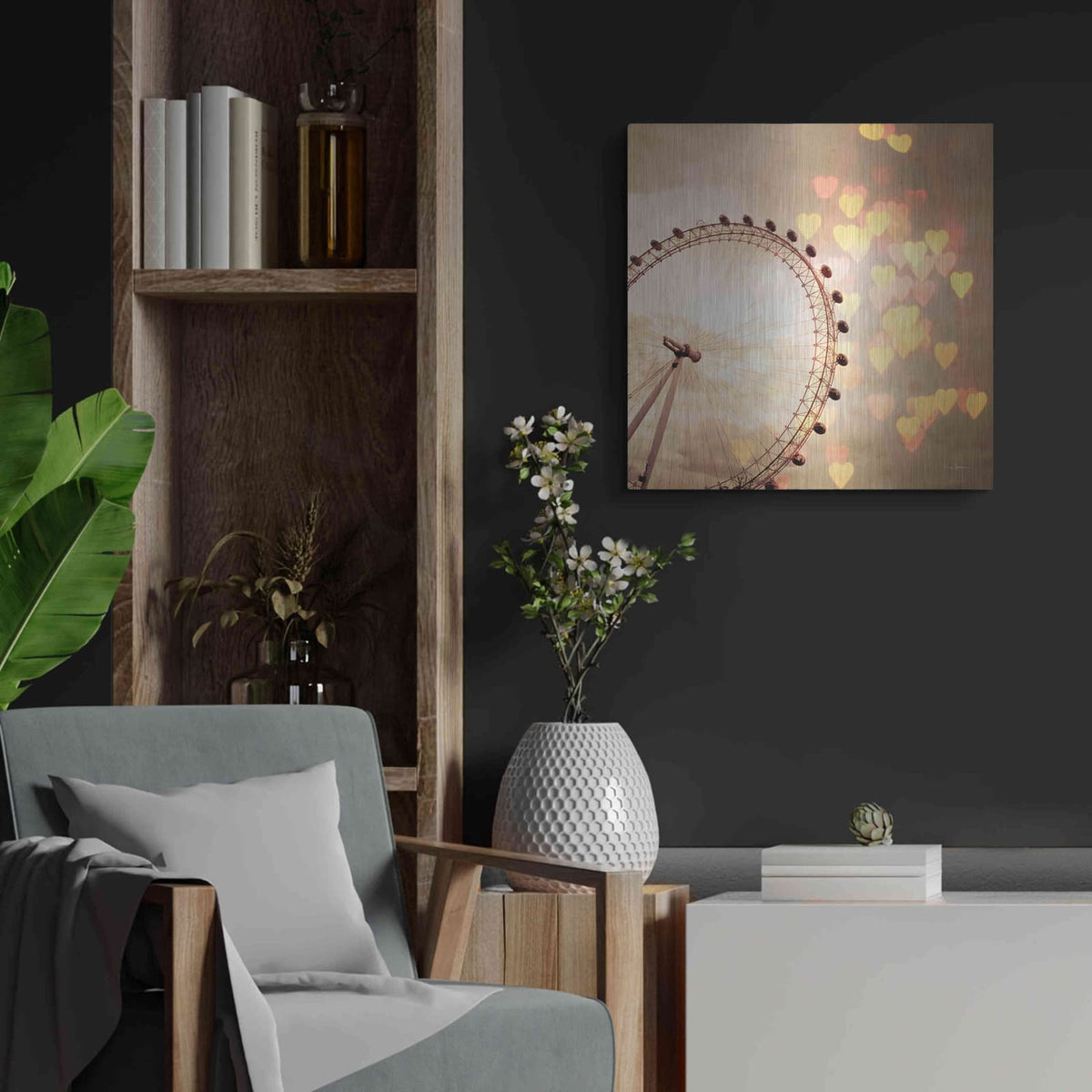'In Love With London' by Keri Bevan – Metal Wall Art, 24x24 room view