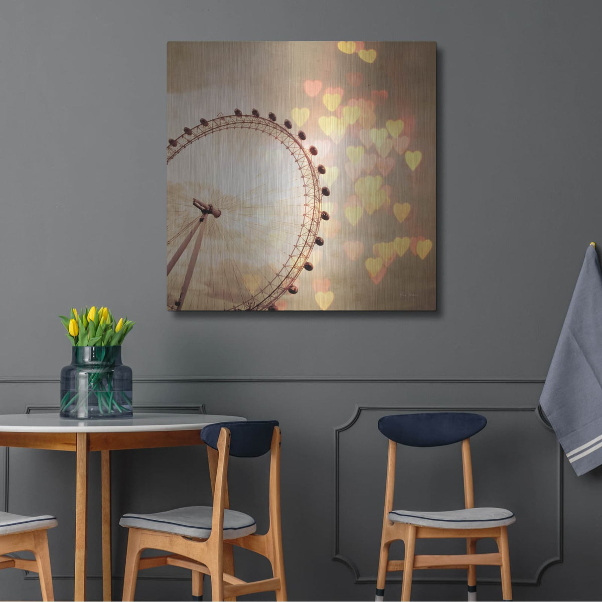 'In Love With London' by Keri Bevan – Metal Wall Art, 36x36 room view