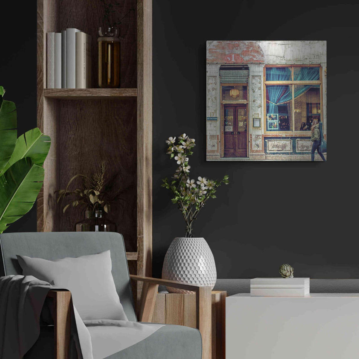 'Dalston Pub' by Keri Bevan – Metal Wall Art, 24x24 room view