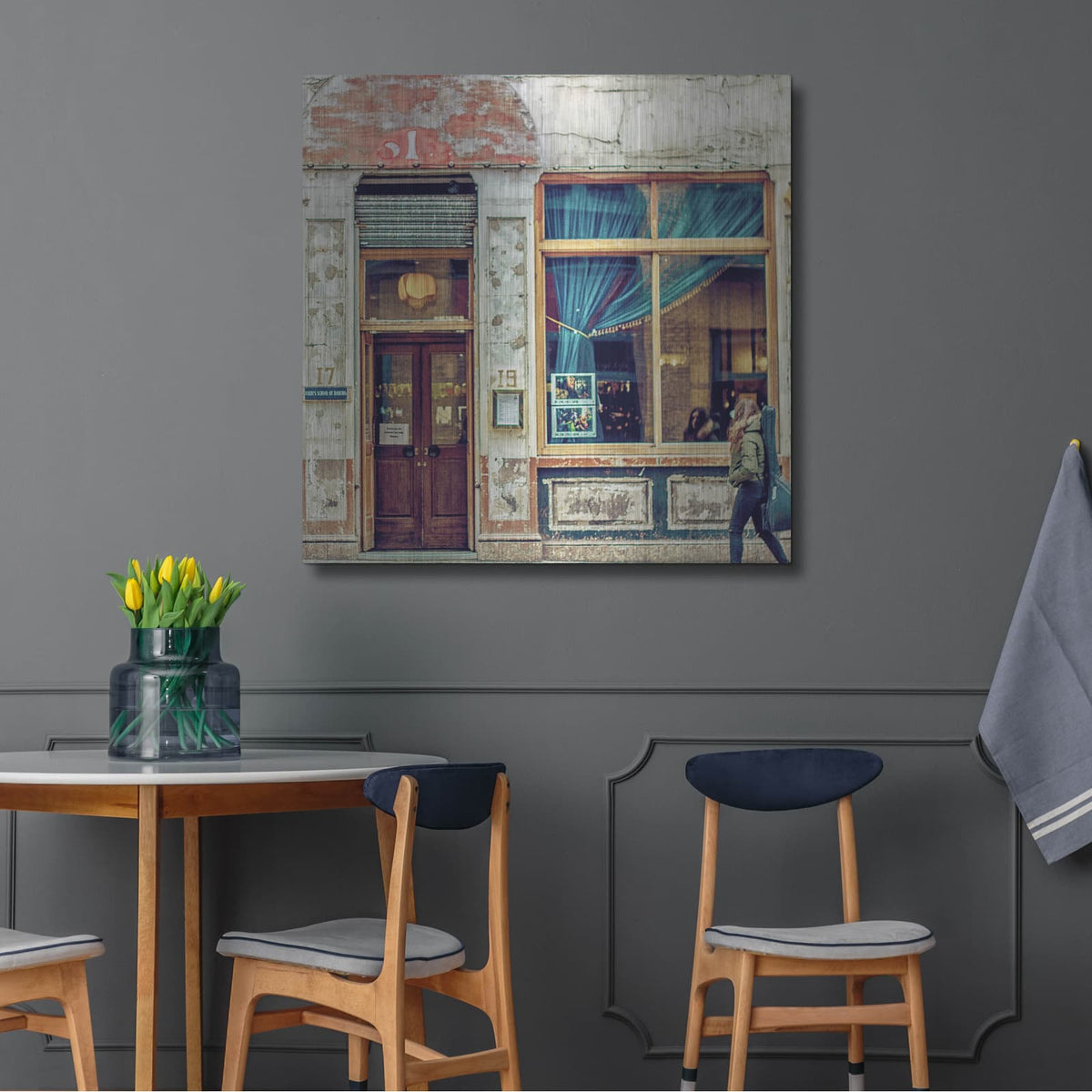 'Dalston Pub' by Keri Bevan – Metal Wall Art, 36x36 room view