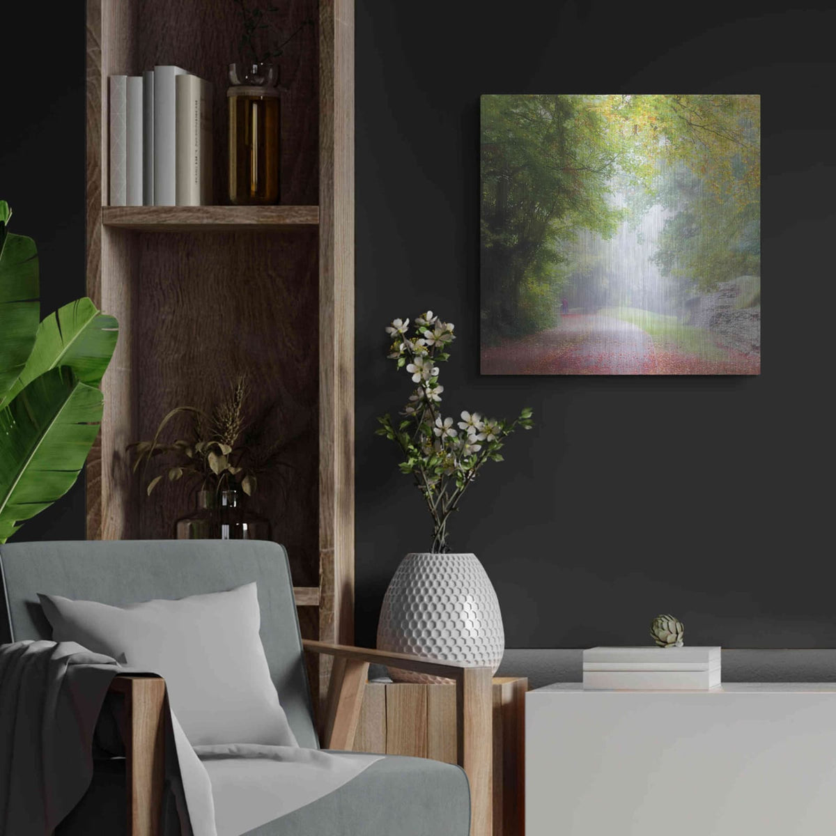 'Into The Light' by Keri Bevan – Metal Wall Art, 24x24 room view