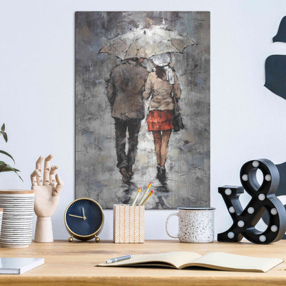 Luxe Metal Art 'Under The Umbrella' by Alexander Gunin, Metal Wall Art,12x16