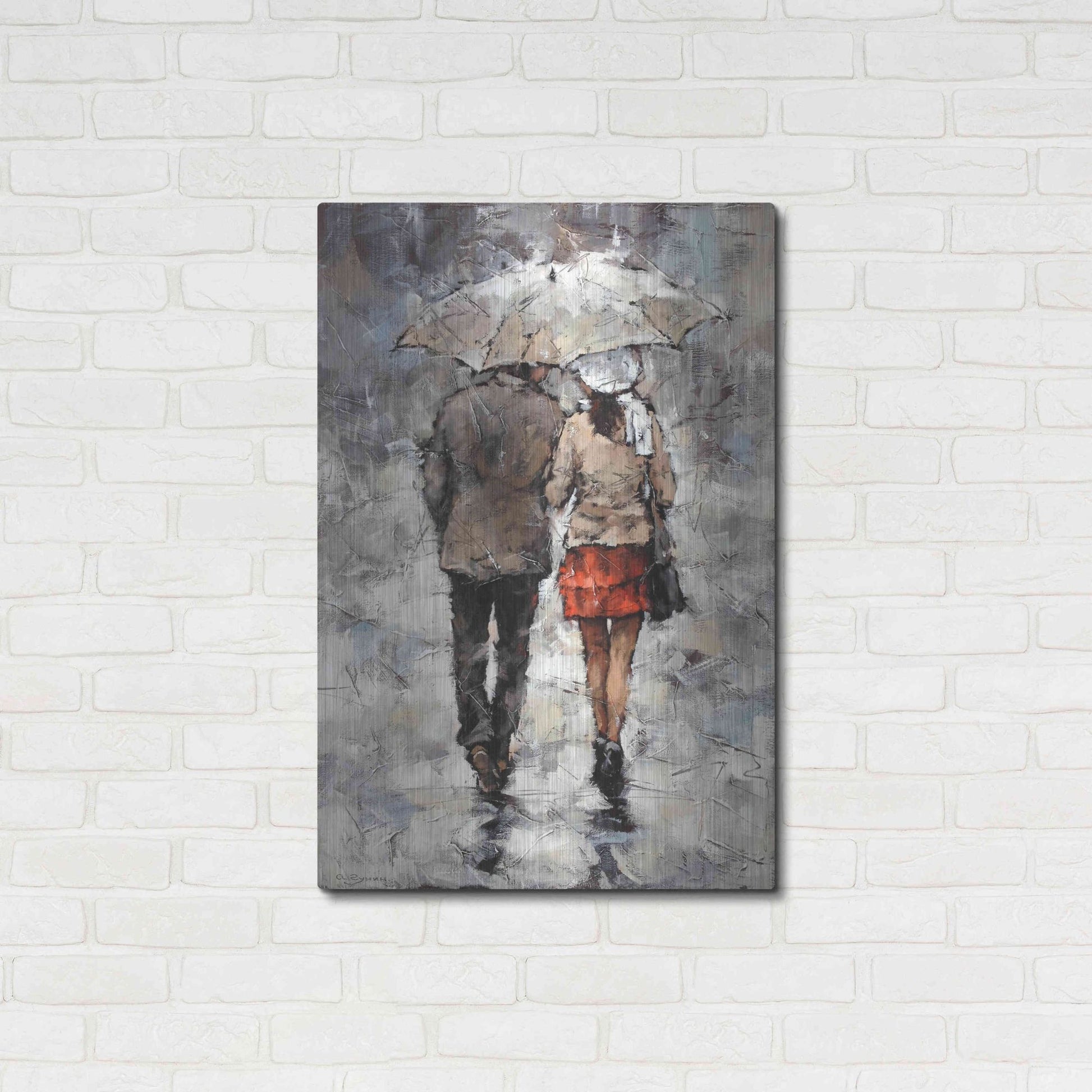 Luxe Metal Art 'Under The Umbrella' by Alexander Gunin, Metal Wall Art,24x36