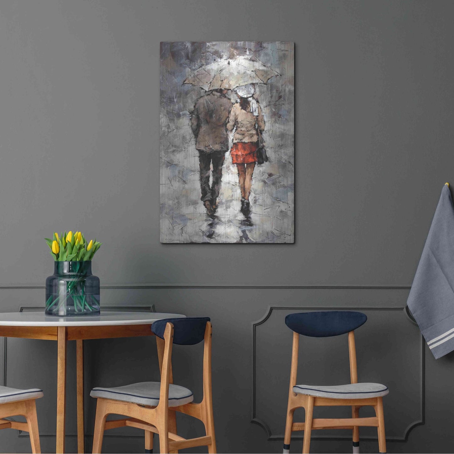 Luxe Metal Art 'Under The Umbrella' by Alexander Gunin, Metal Wall Art,24x36