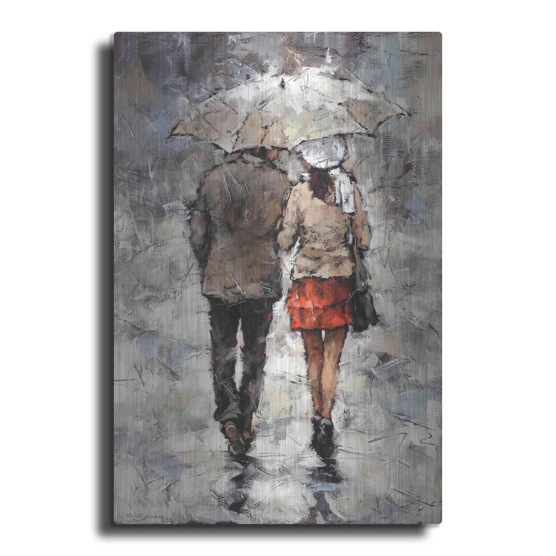 Luxe Metal Art 'Under The Umbrella' by Alexander Gunin, Metal Wall Art