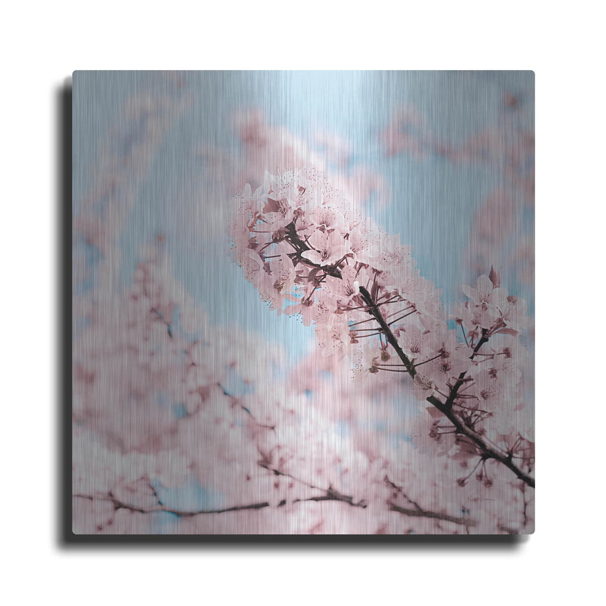 'Cherry Blossom Clouds' by Keri Bevan – Metal Wall Art