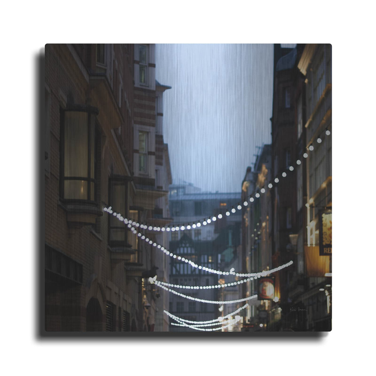 'Lights In Soho' by Keri Bevan – Metal Wall Art