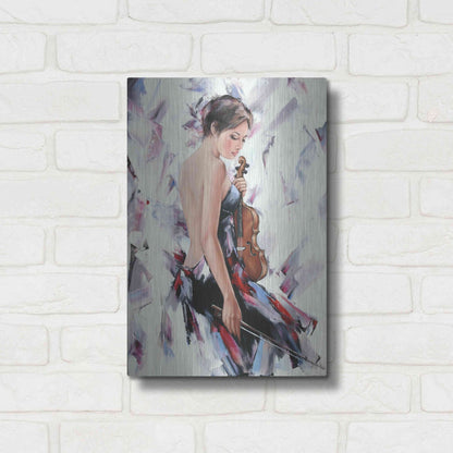 Luxe Metal Art 'Violinist' by Alexander Gunin, Metal Wall Art,12x16