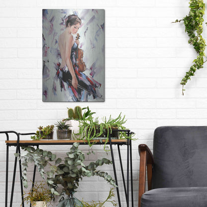 Luxe Metal Art 'Violinist' by Alexander Gunin, Metal Wall Art,12x16