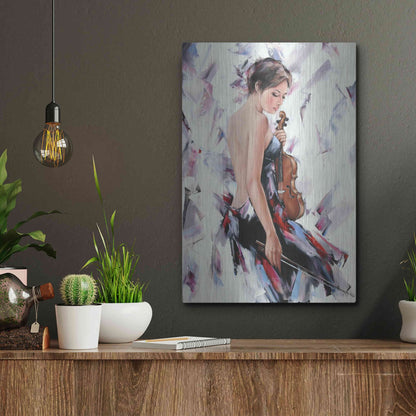 Luxe Metal Art 'Violinist' by Alexander Gunin, Metal Wall Art,12x16