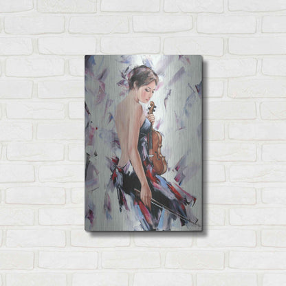 Luxe Metal Art 'Violinist' by Alexander Gunin, Metal Wall Art,16x24