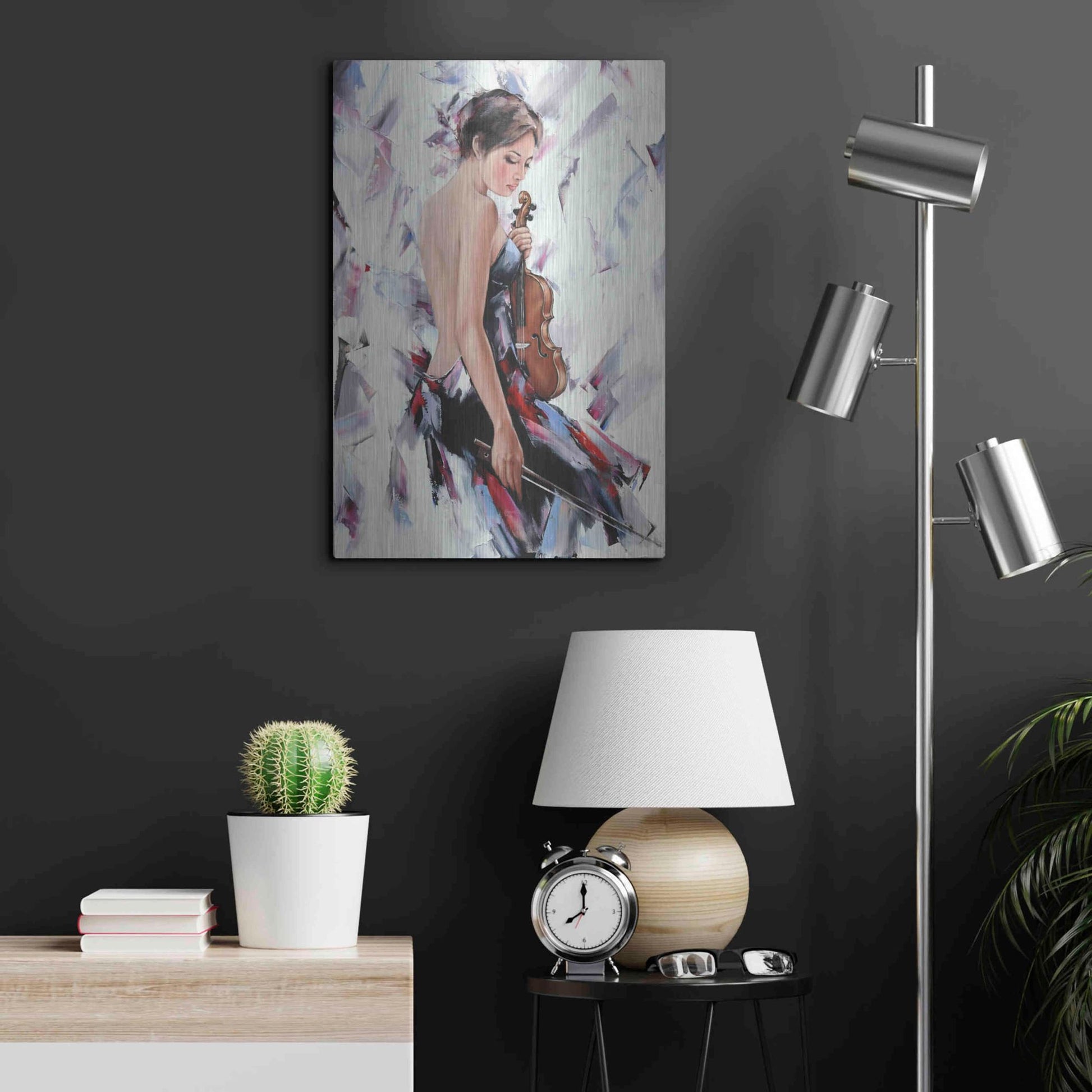 Luxe Metal Art 'Violinist' by Alexander Gunin, Metal Wall Art,16x24