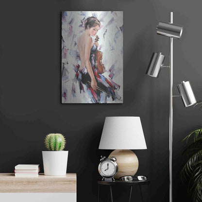 Luxe Metal Art 'Violinist' by Alexander Gunin, Metal Wall Art,16x24