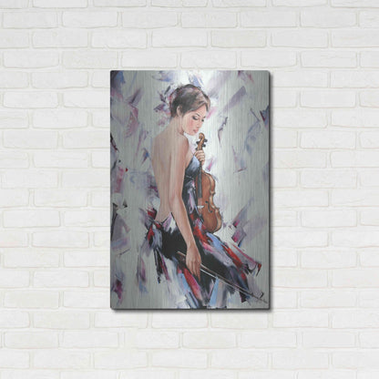 Luxe Metal Art 'Violinist' by Alexander Gunin, Metal Wall Art,24x36