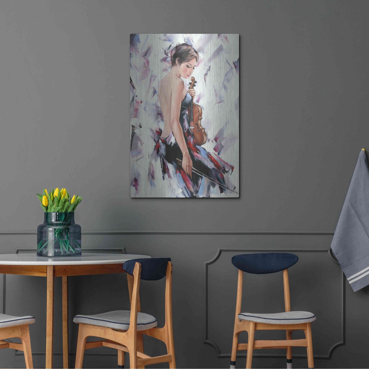 Luxe Metal Art 'Violinist' by Alexander Gunin, Metal Wall Art,24x36