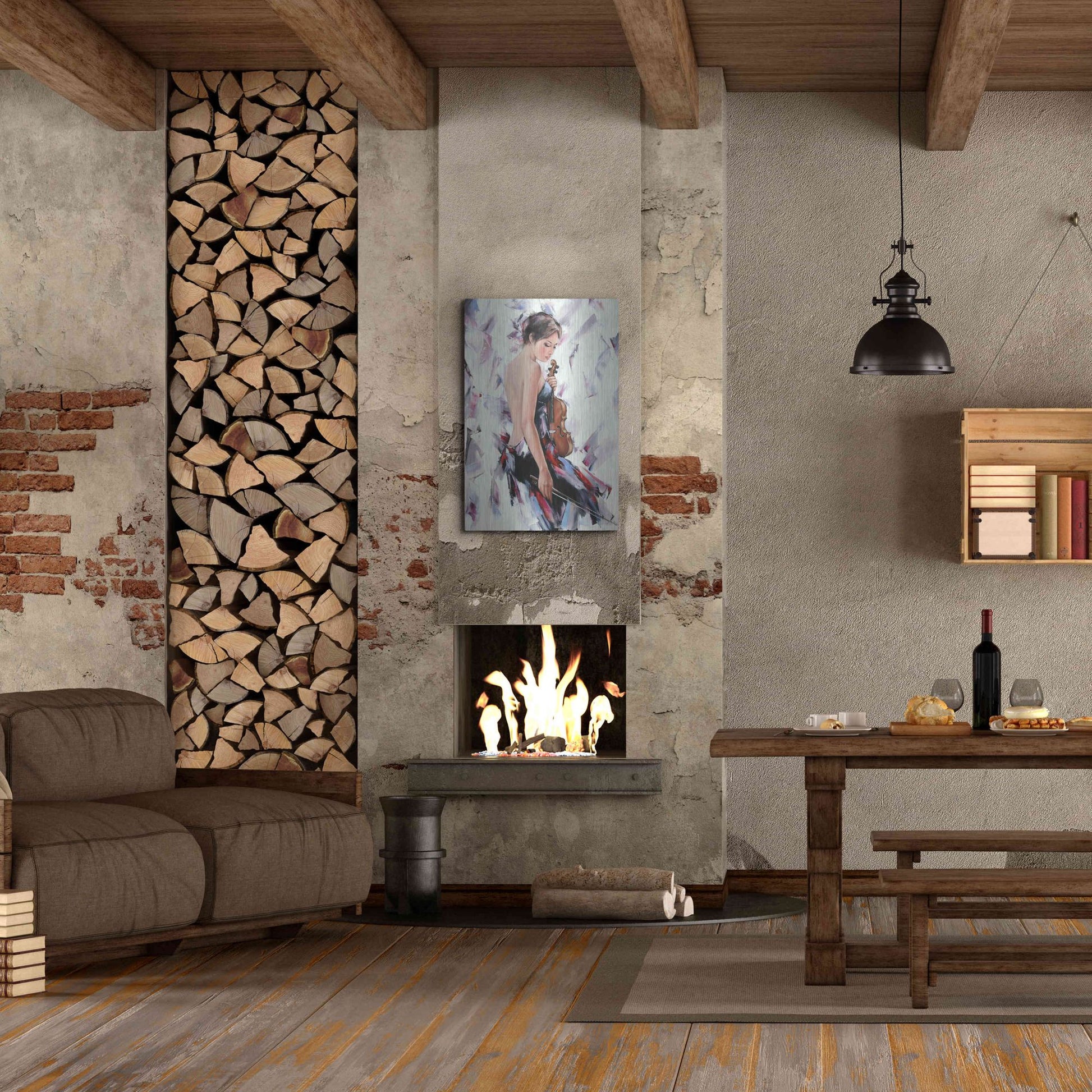 Luxe Metal Art 'Violinist' by Alexander Gunin, Metal Wall Art,24x36