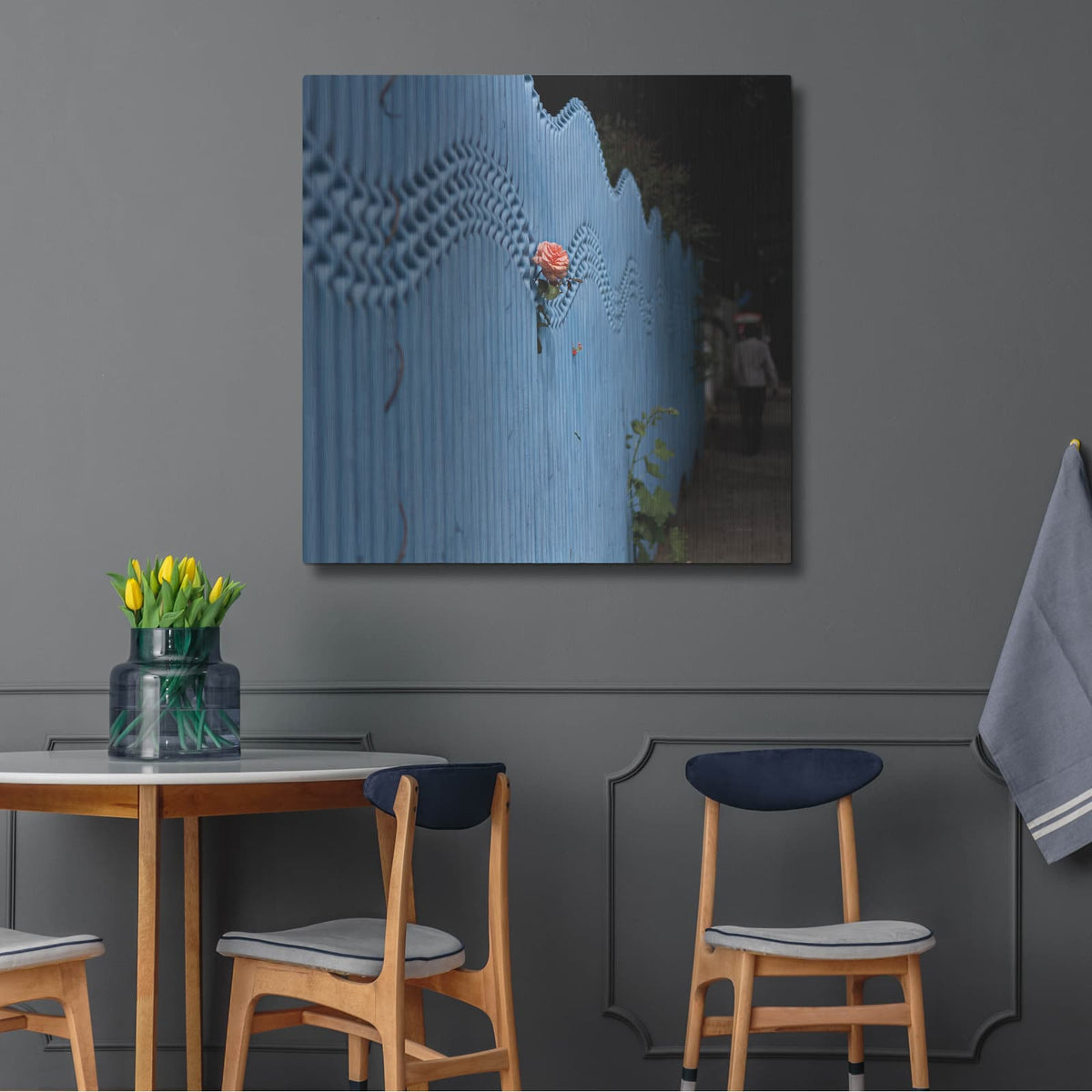 'Rose On Pentonville' by Keri Bevan – Metal Wall Art, 36x36 room view