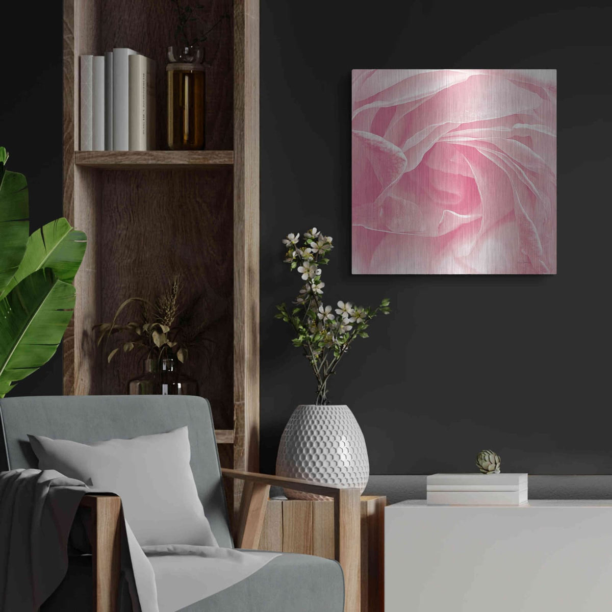 'Georgia Pink' by Keri Bevan – Metal Wall Art, 24x24 room view