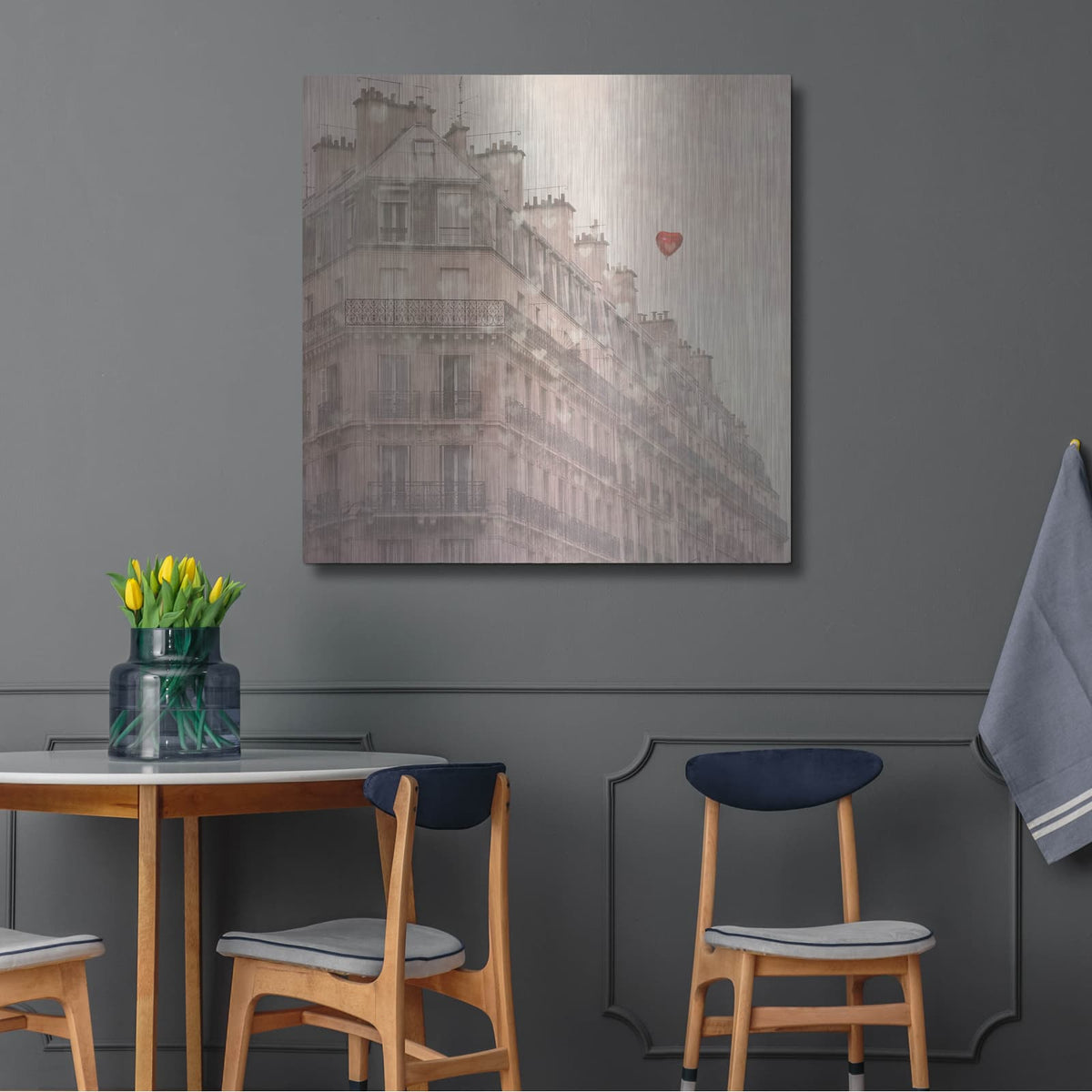 'Heart Paris' by Keri Bevan – Metal Wall Art, 36x36 room view