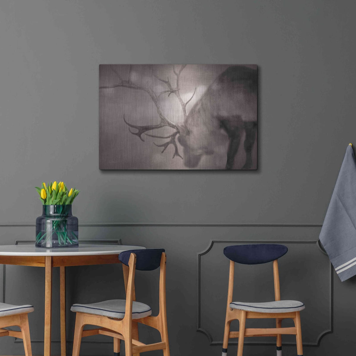 'If On A Winters Night Sepia' by Keri Bevan – Metal Wall Art, 36x24 room view