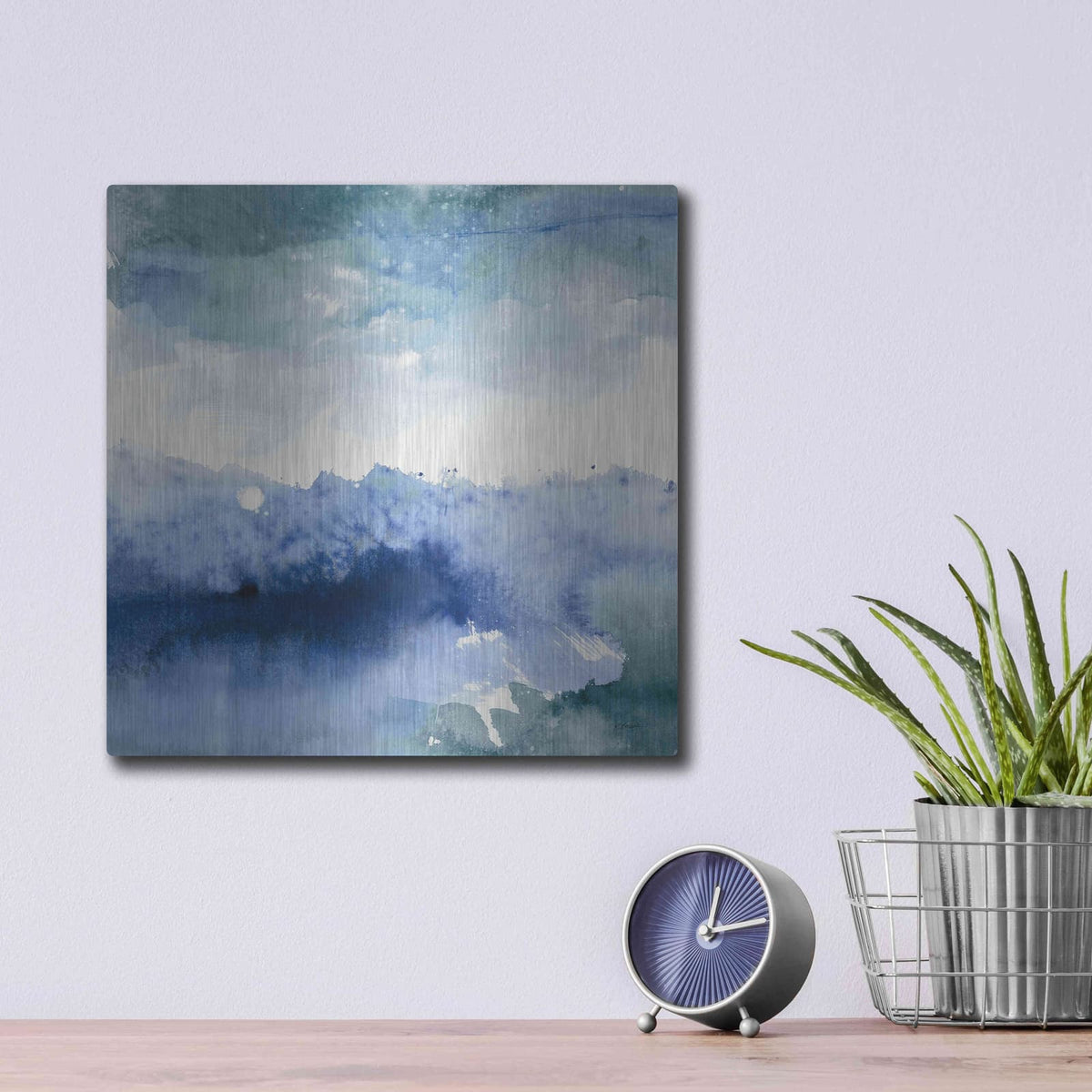 'Midnight At The Lake II Cool' by Mike Schick – Metal Wall Art, 12x12 room view