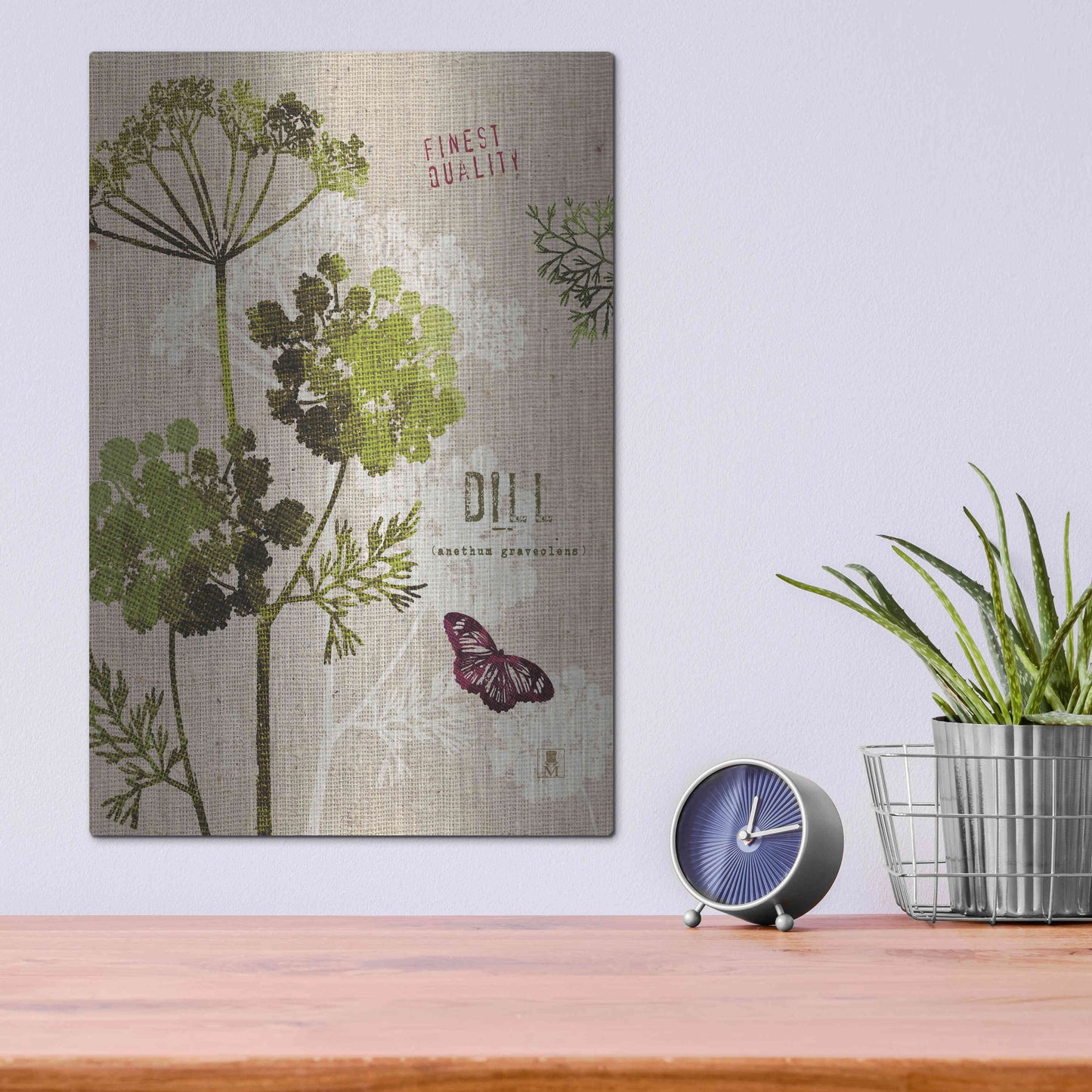 Luxe Metal Art 'Organic Dill' by Studio Mousseau, Metal Wall Art,12x16