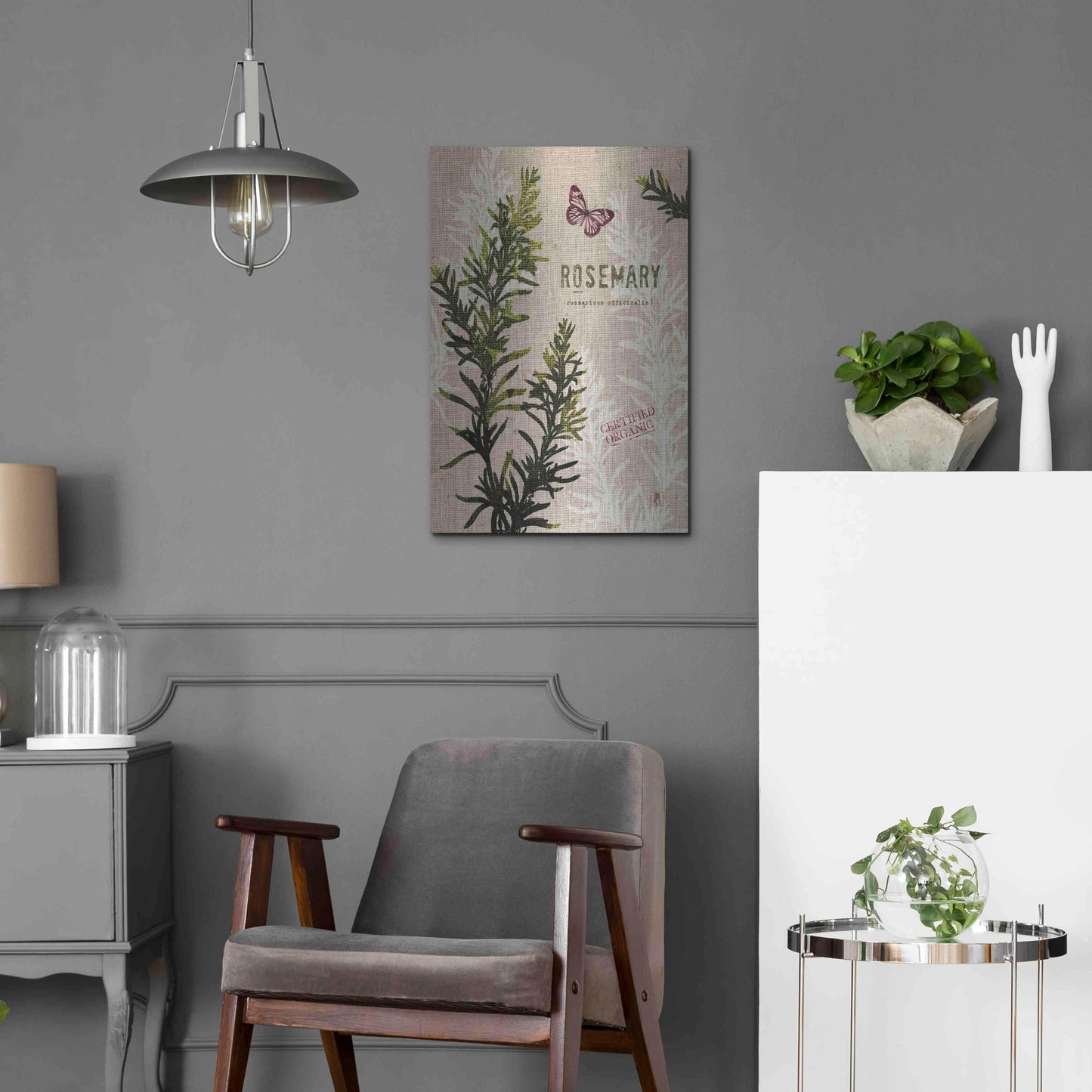 Luxe Metal Art 'Organic Rosemary' by Studio Mousseau, Metal Wall Art,16x24