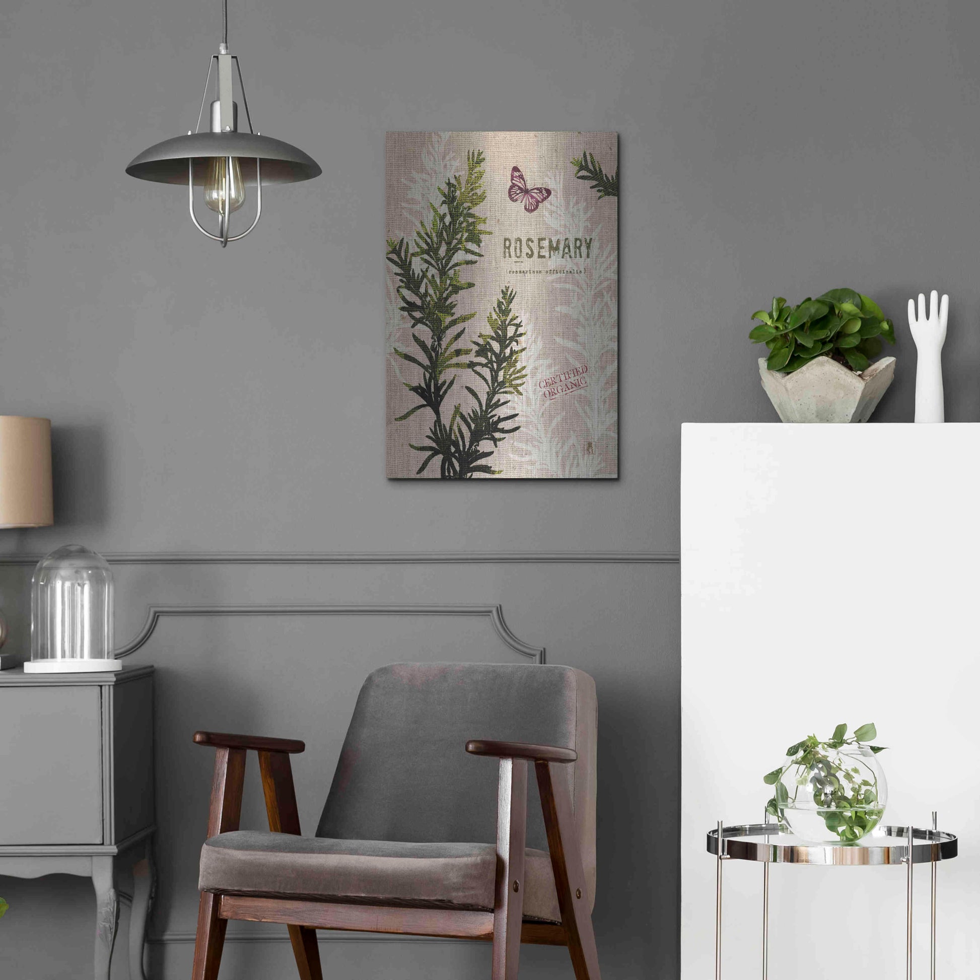 Luxe Metal Art 'Organic Rosemary' by Studio Mousseau, Metal Wall Art,16x24