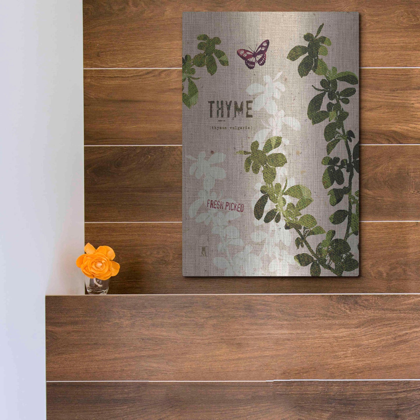 Luxe Metal Art 'Organic Thyme' by Studio Mousseau, Metal Wall Art,12x16